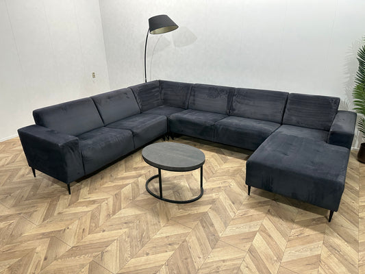 Antraciet Velvet U Bank ~ Vaste Kussens