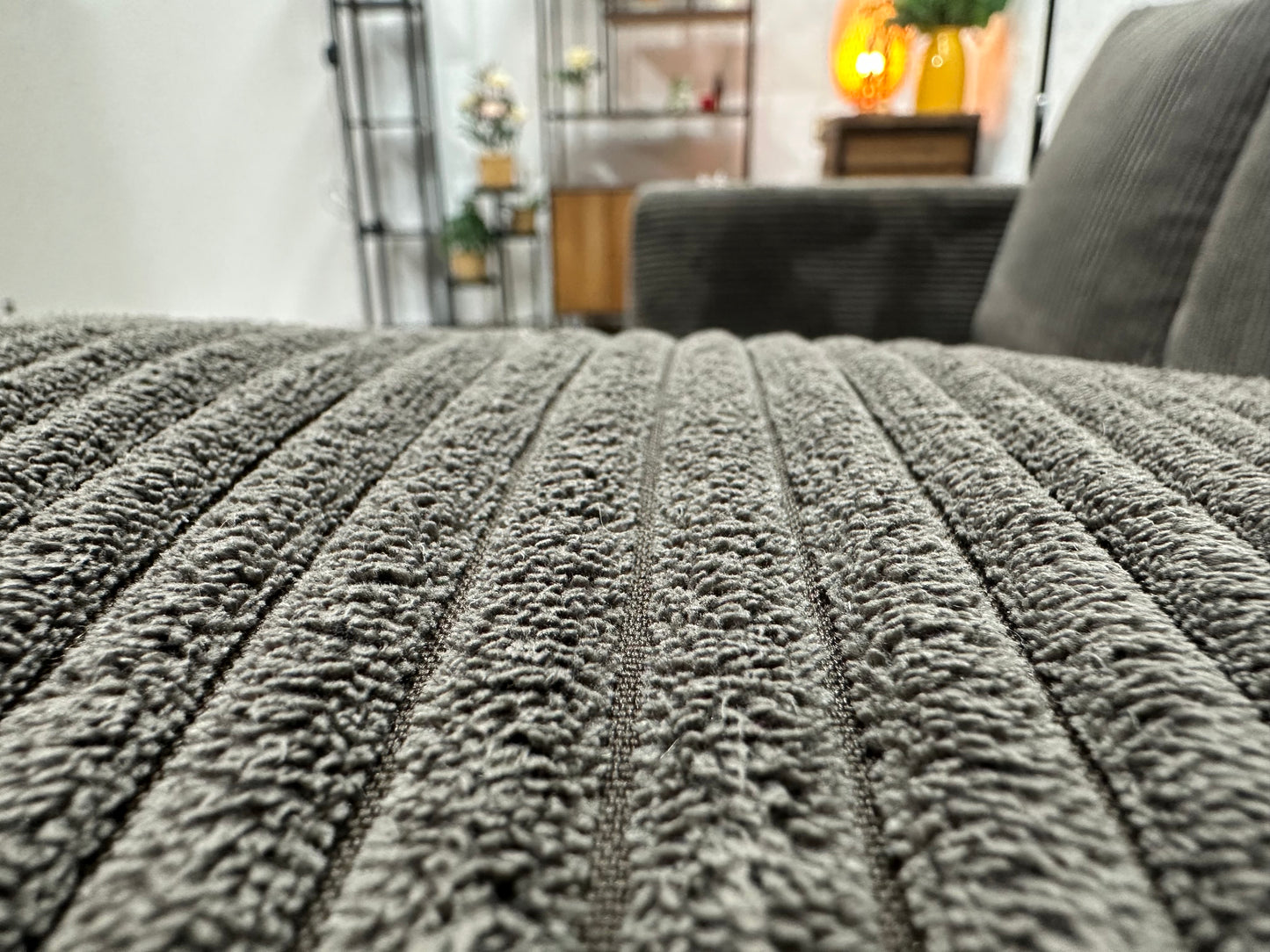 Antraciet Ribstof Hoekbank ~ Meerdere Opstellingen