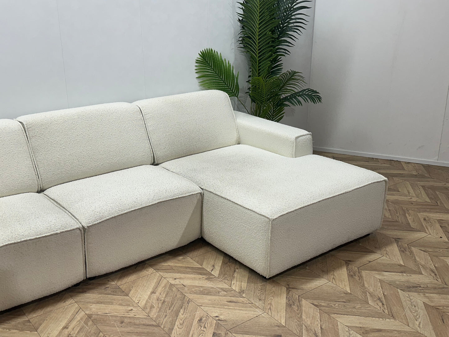 Witte Bouclé Stoffen U Bank ~ Vaste Kussens
