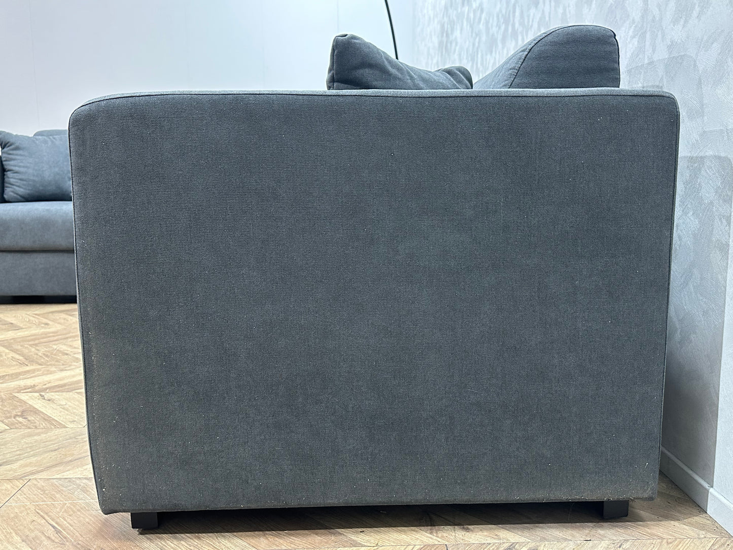 !Showroommodel! Antraciet Suède Stoffen Hoekbank
