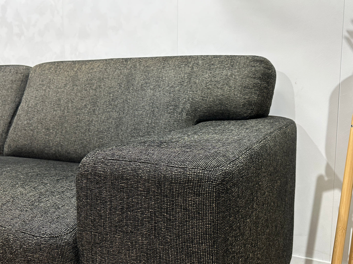 Antraciet Hoekbank ~ Vaste Kussens