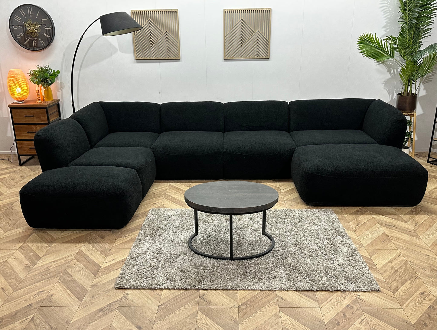 Zwarte Bouclé U Bank