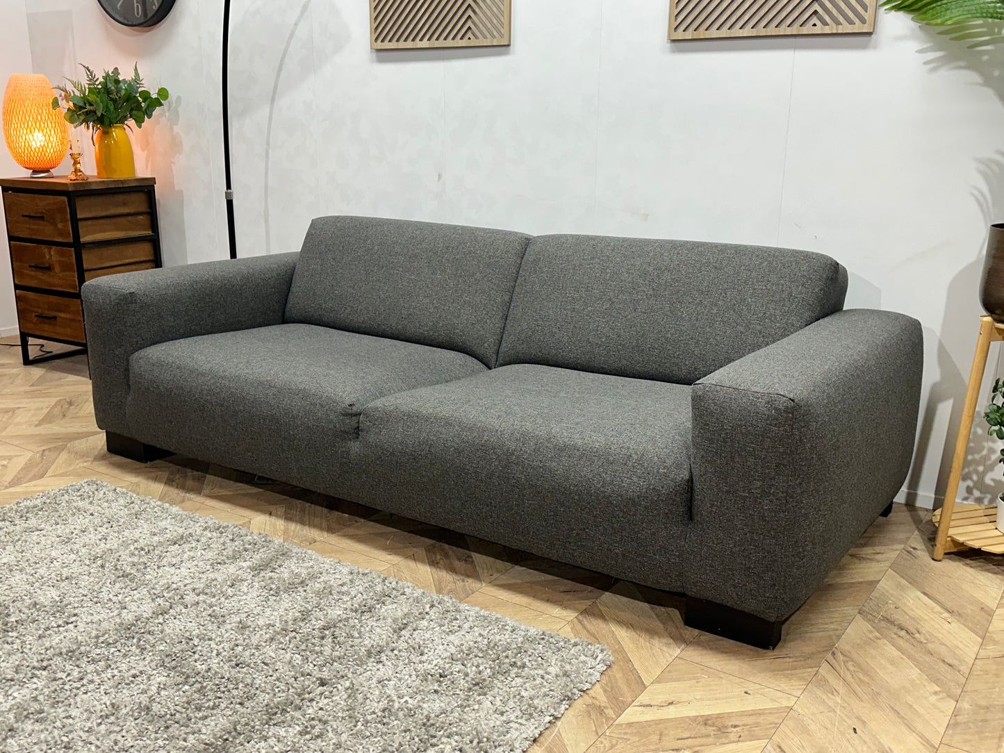 Antraciet 2.5-Zits Bank Inc Hocker ~ Vaste Kussens