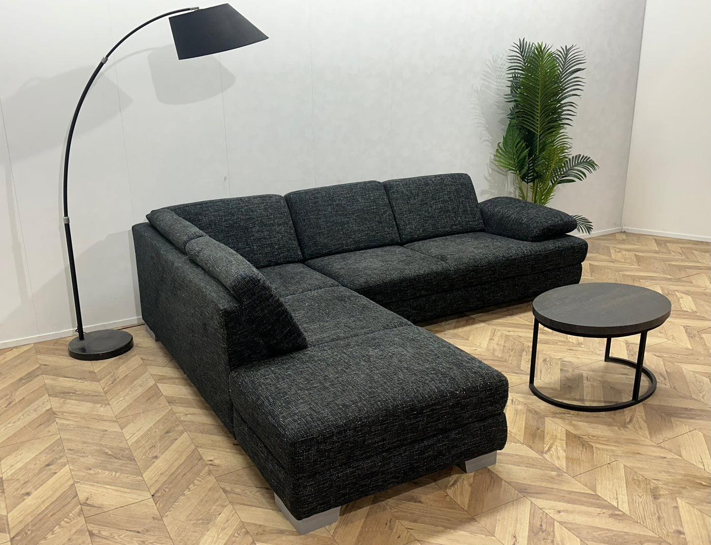 Antraciet Hoekbank ~ Verstelbare Armsteun
