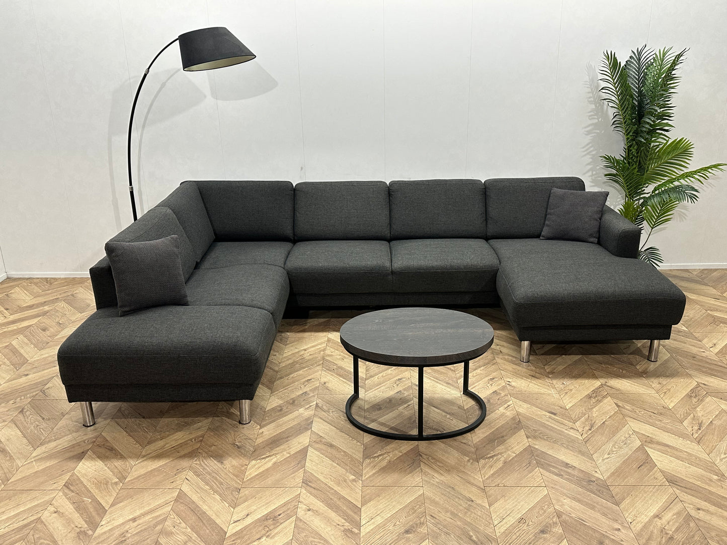 Antraciet U Bank ~ Losse Rugkussens Met Afneembare Hoezen