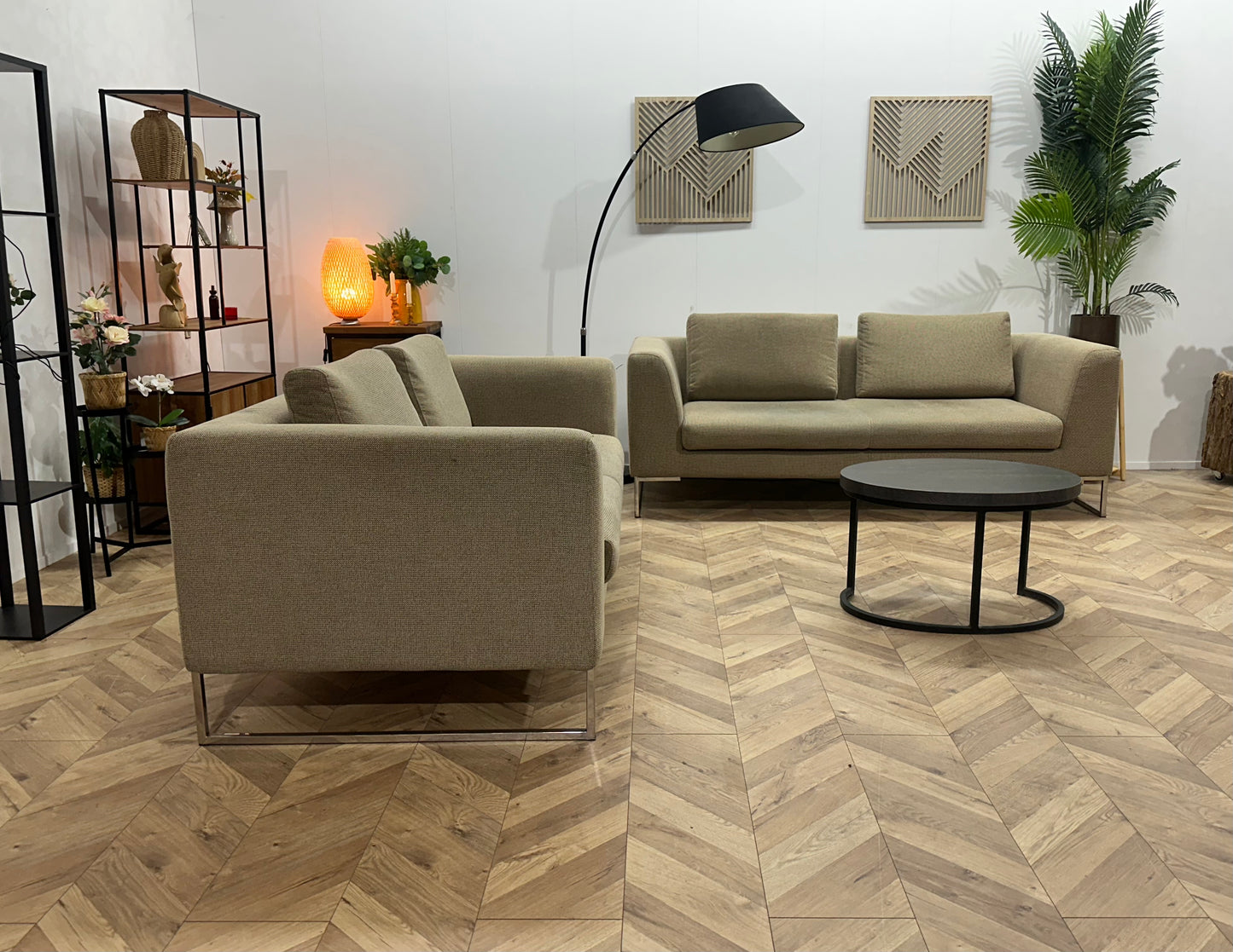 Beige Banken Set ~ Losse Kussens Met Afneembare Hoezen