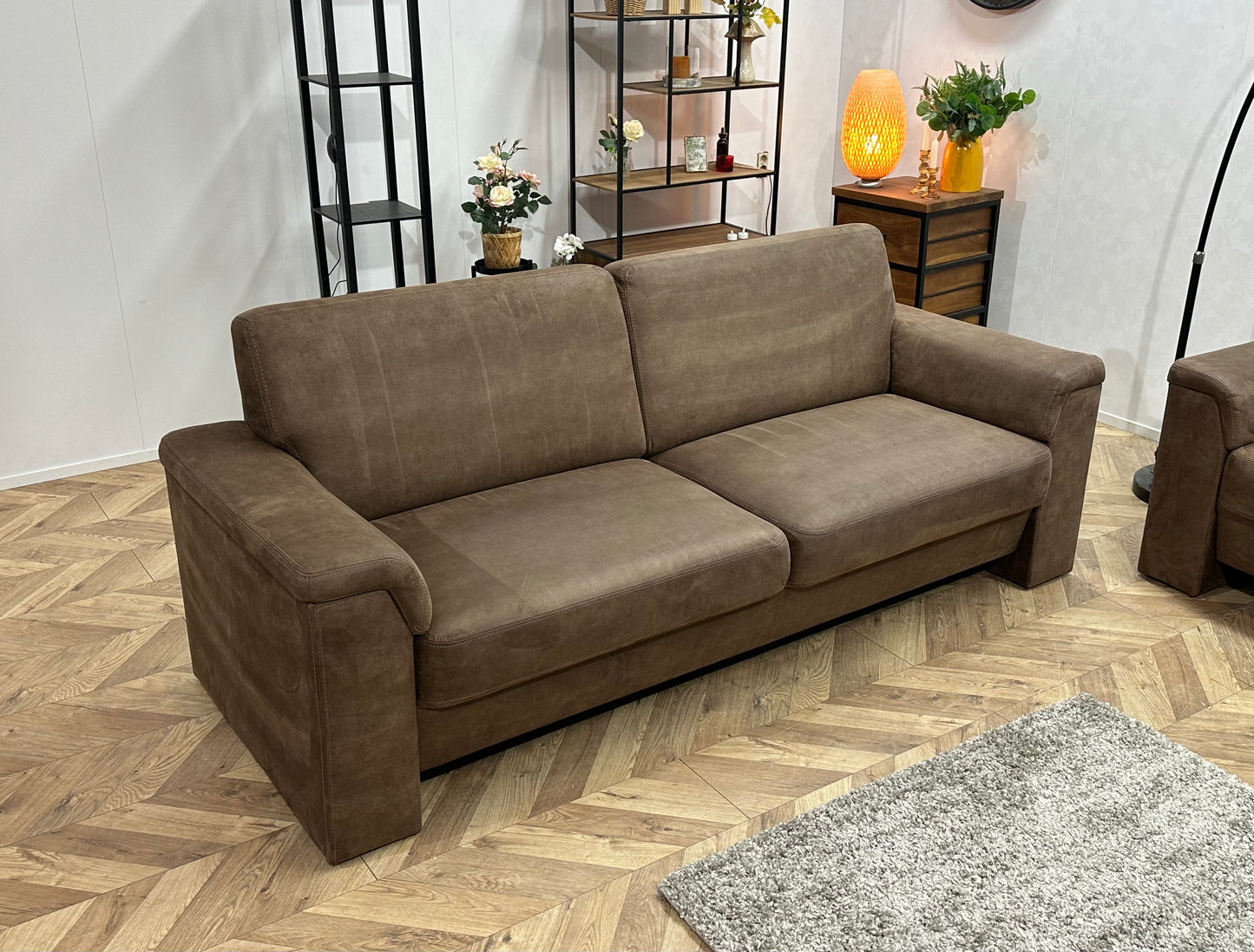 Bruine Suède Lederen Banken Set ~ Vaste Kussens