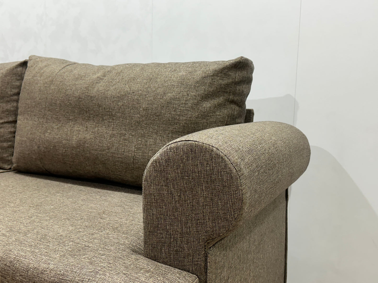 Evdebiz Beige 2.5-Zits Bank Inc Hocker ~ Losse Rugkussens Met Afneembare Hoezen