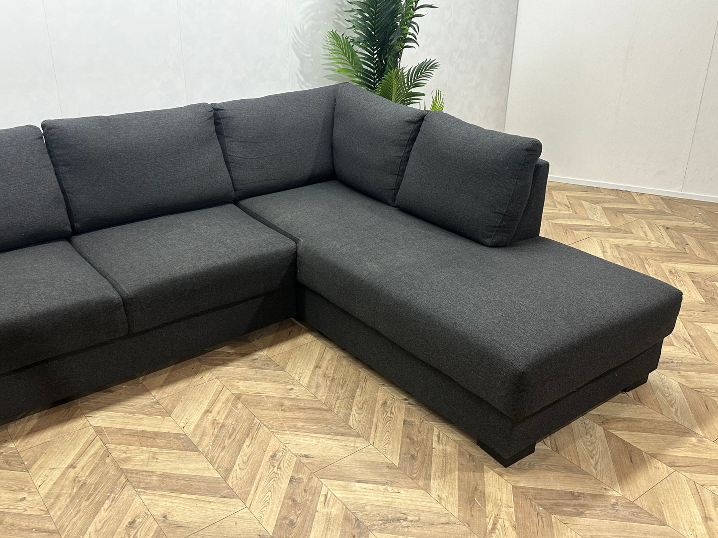 Antraciet Hoekbank ~ Losse Rugkussens Met Afneembare Hoezen