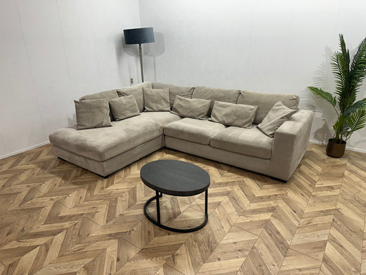 IN.HOUSE Beige Velvet Hoekbank ~ Nieuwstaat