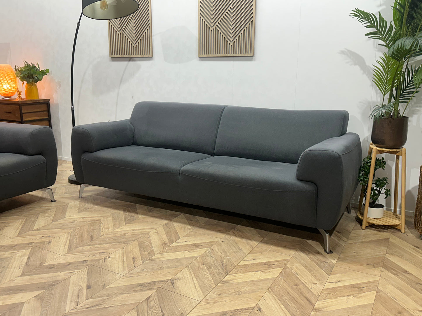 H&H Antraciet Banken Set ~ Vaste Kussens