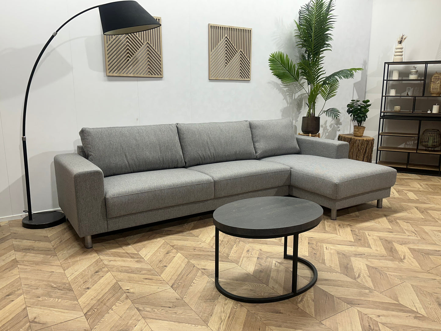 !Showroommodel! Licht Grijze Hoekbank