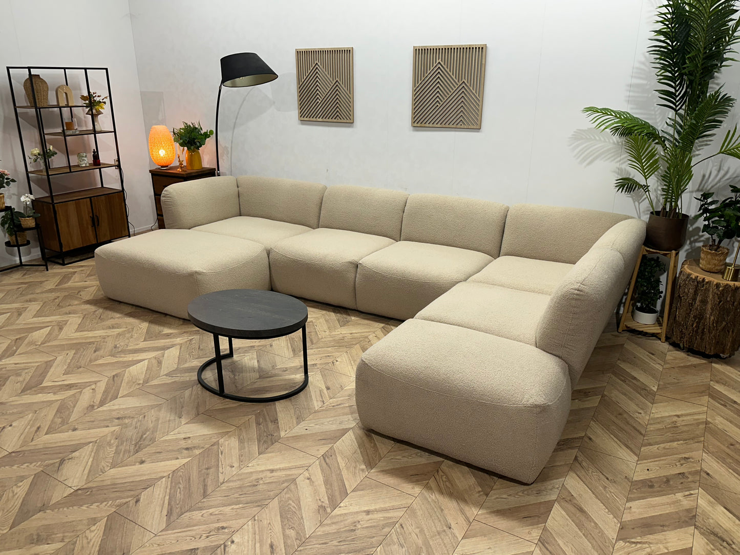 !Showroommodel! Beige Bouclé U Bank