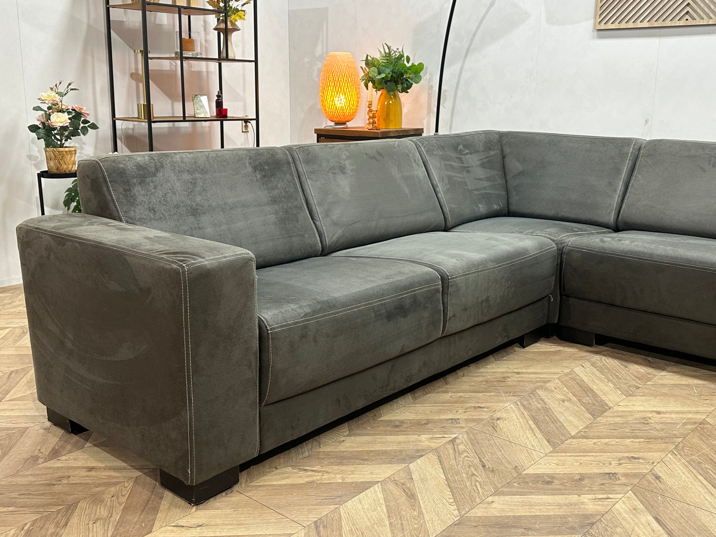 Antraciet Suède Stoffen U Bank ~ Vaste Kussens