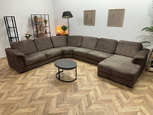 Licht Bruine Suède Stoffen U Bank ~ Vaste Kussens