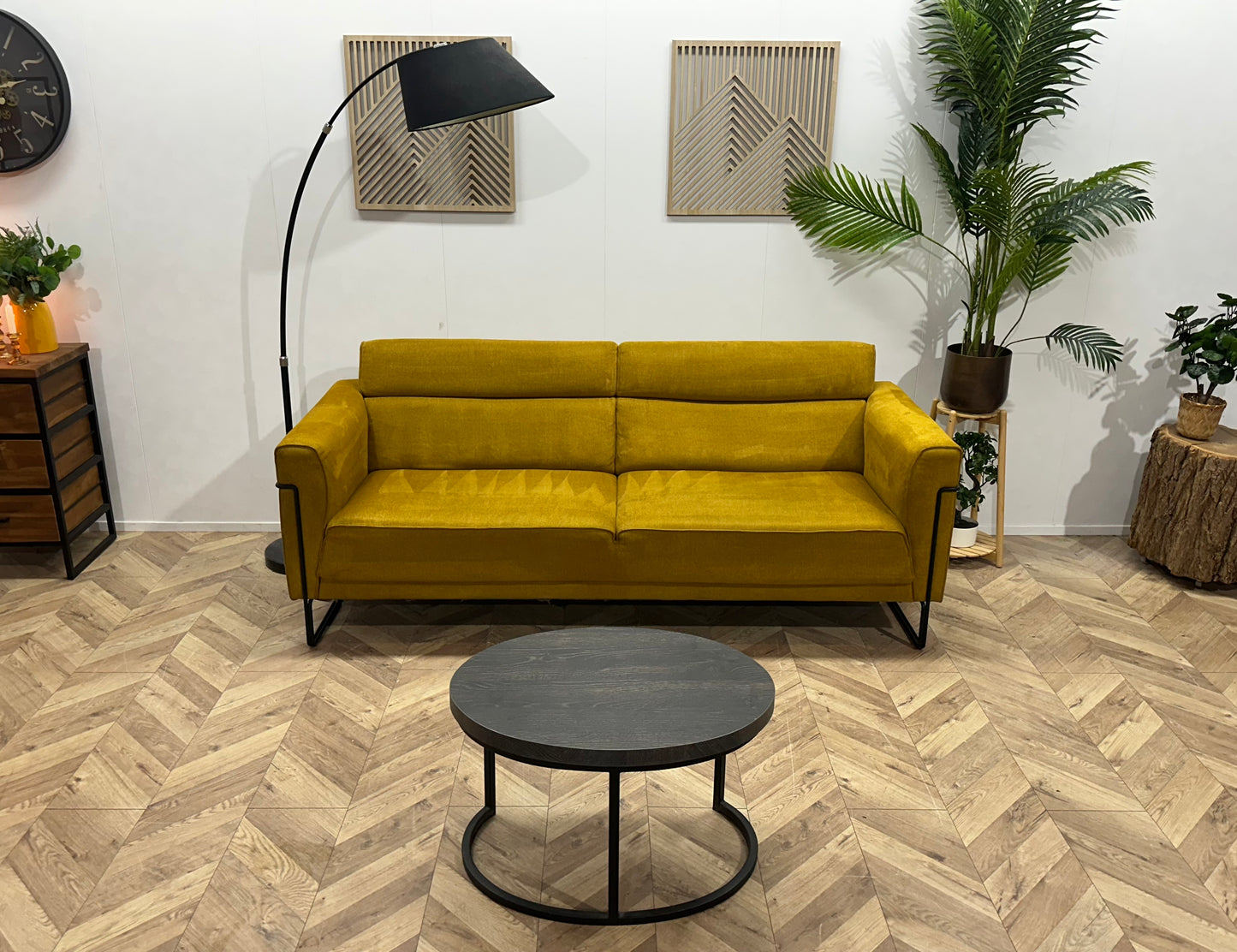 Xooon Gele Suède Stoffen 2.5-Zits Bank ~ Vaste Kussens