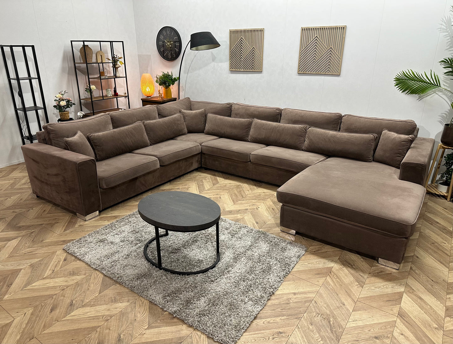 Bruine Velvet U Bank ~ Losse Kussens Met Afneembare Hoezen