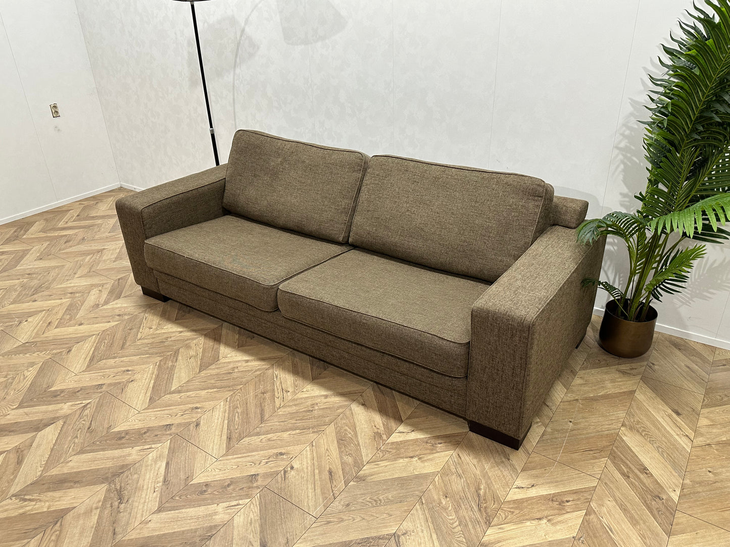 Bruine 2.5-Zits Bank ~ Losse Kussens Met Afneembare Hoezen