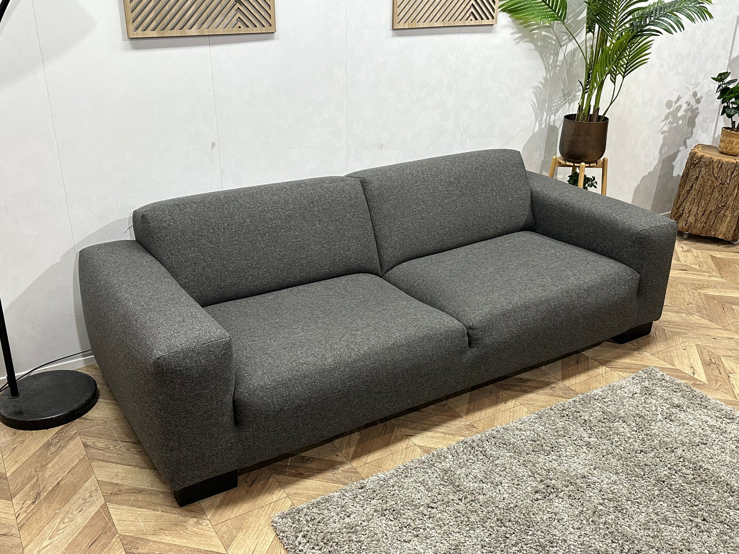 Antraciet 2.5-Zits Bank Inc Hocker ~ Vaste Kussens