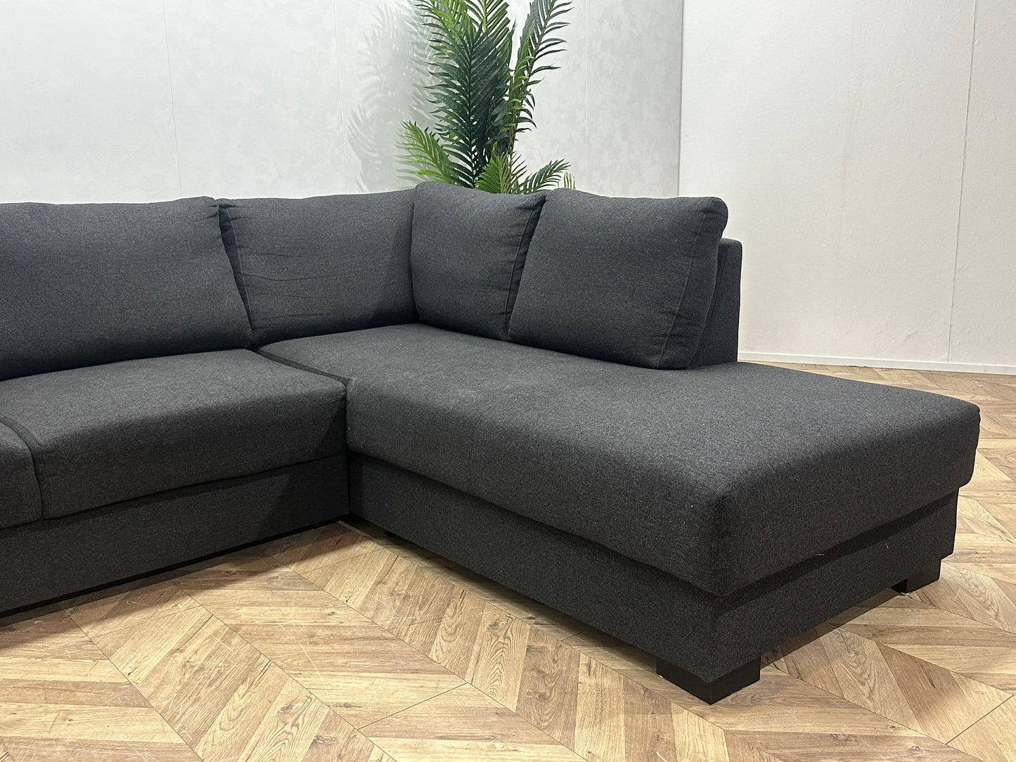 Antraciet Hoekbank ~ Losse Rugkussens Met Afneembare Hoezen