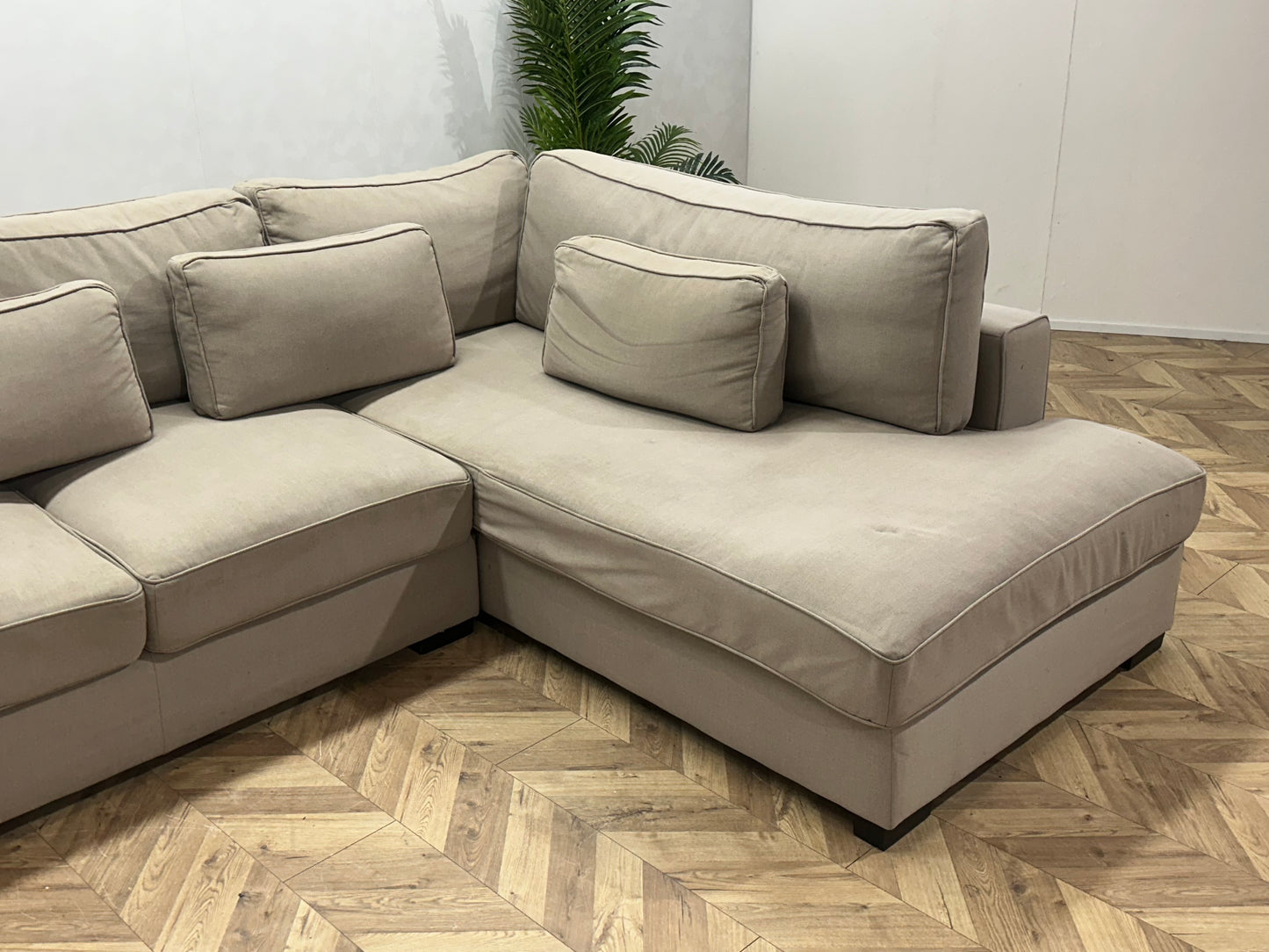 Beige Hoekbank ~ Losse Kussens Met Afneembare Hoezen