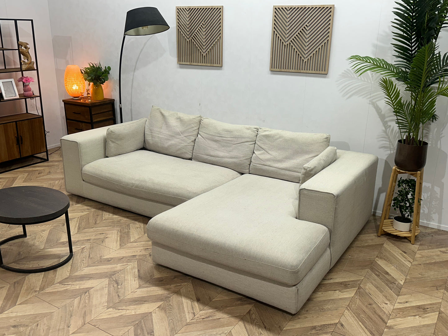 Crème Hoekbank ~ Losse Kussens Met Afneembare Hoezen