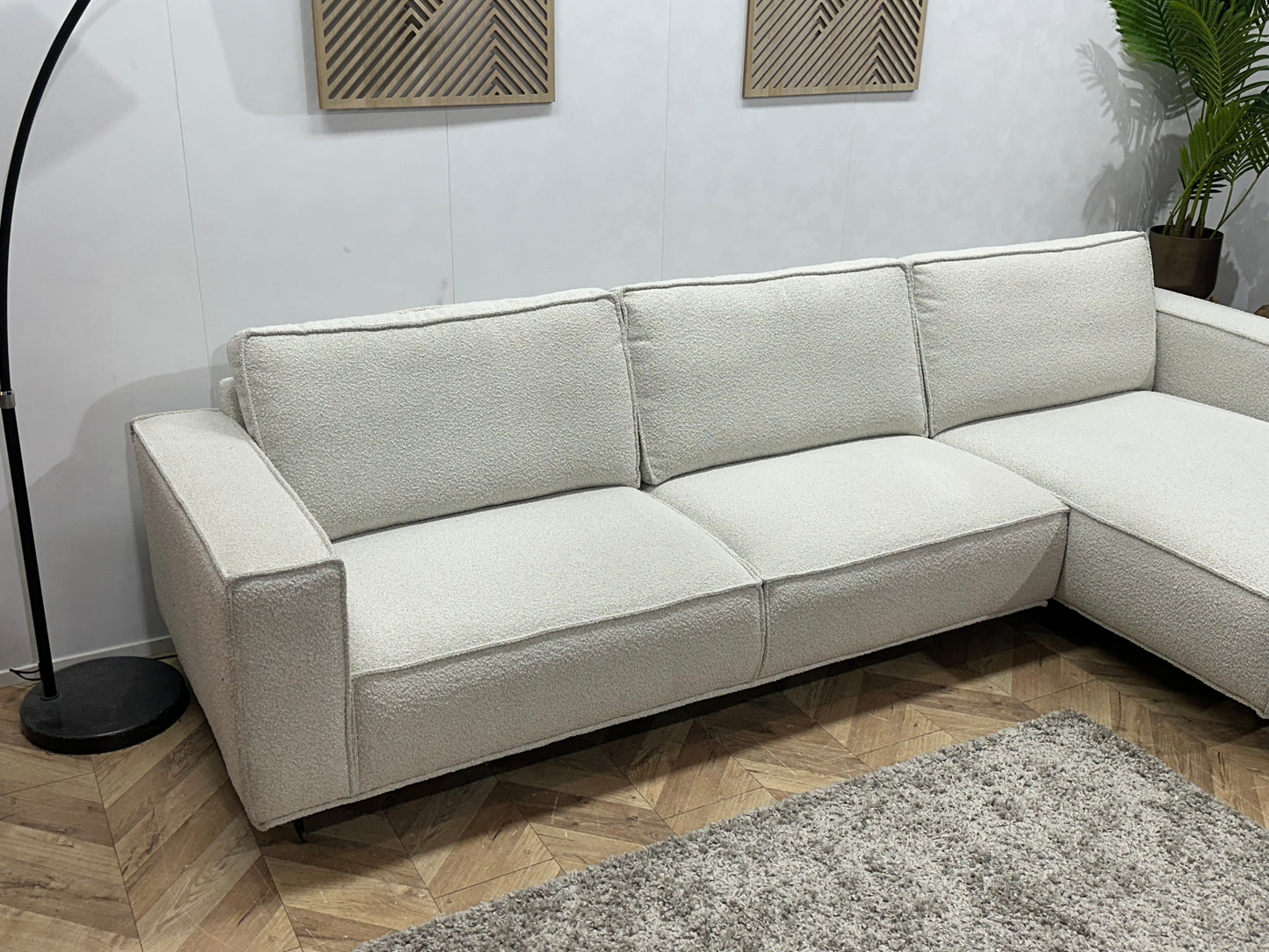 !Showroommodel! Witte Bouclé Hoekbank