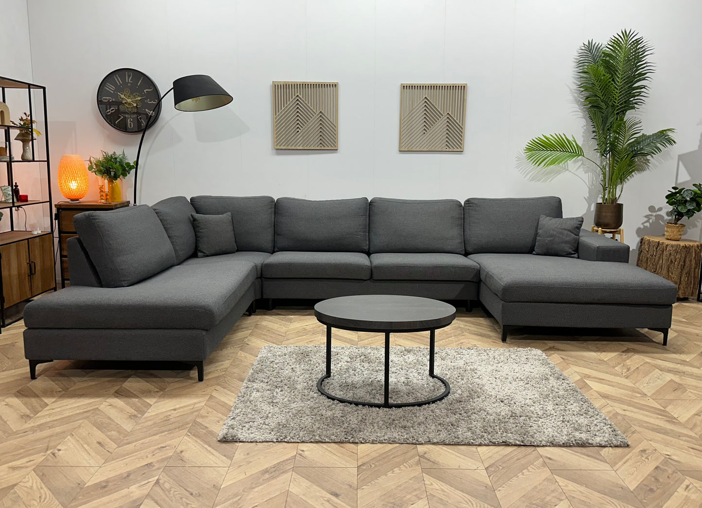 Antraciet U Bank ~ Losse Kussens Met Afneembare Hoezen