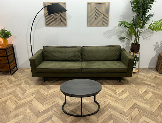 Woood Groene Suède Stoffen 2.5-Zits Bank ~ Losse Kussens Met Afneembare Hoezen