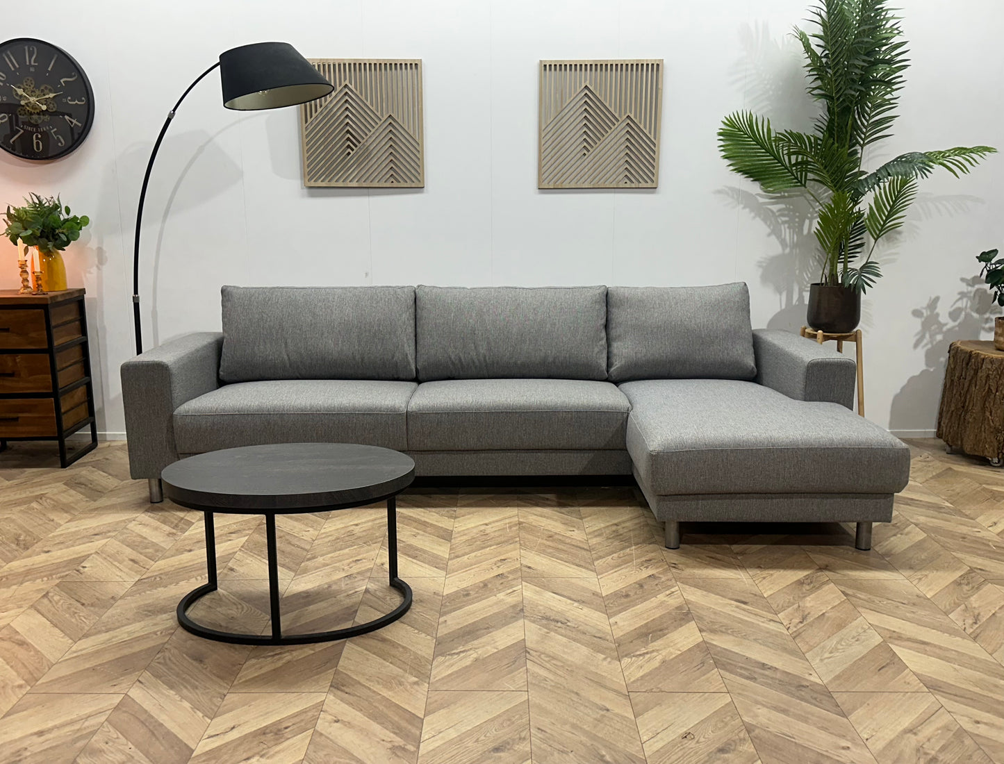 !Showroommodel! Licht Grijze Hoekbank