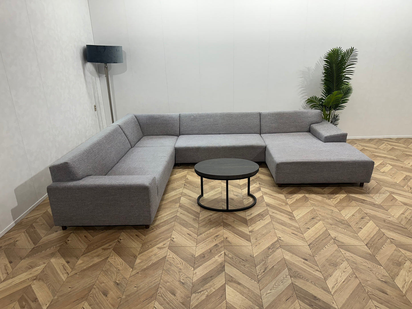 IN.HOUSE Licht Grijze U Bank ~ Vaste Kussens