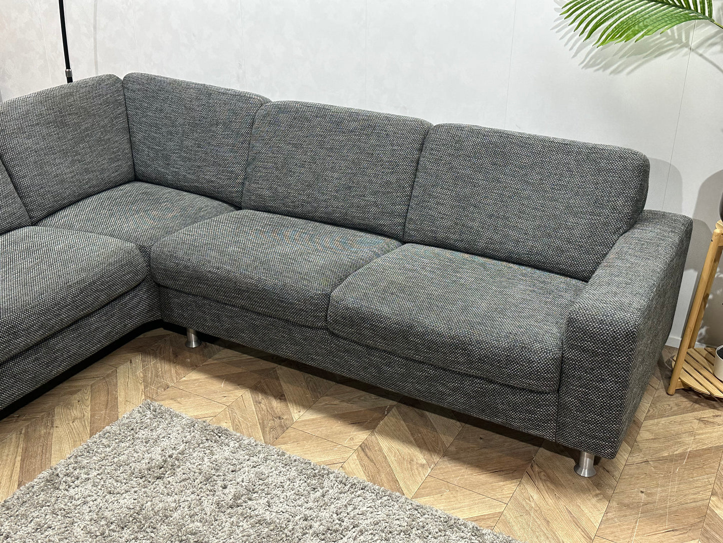 Montèl Antraciet Hoekbank ~ Vaste Kussens