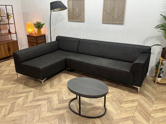 Montèl Antraciet Design Hoekbank ~ Vaste Kussens