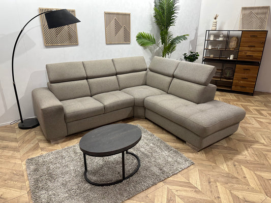 Licht Grijze Hoekbank ~ Verstelbare Hoofdsteunen