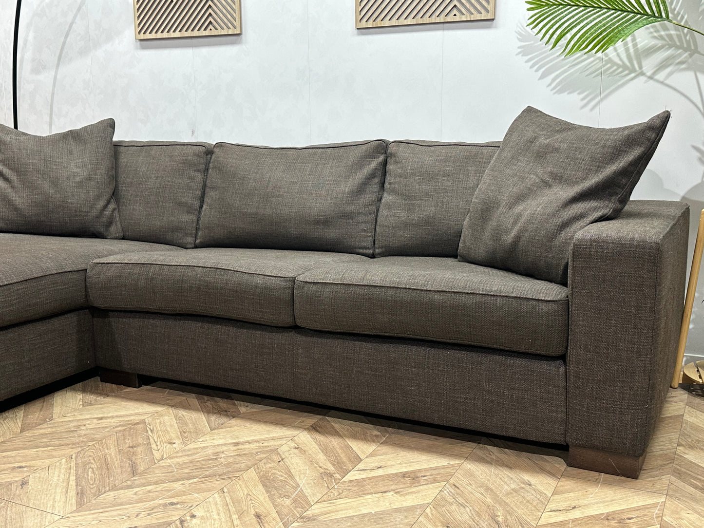 Bruine Hoekbank ~ Losse Kussens Met Afneembare Hoezen