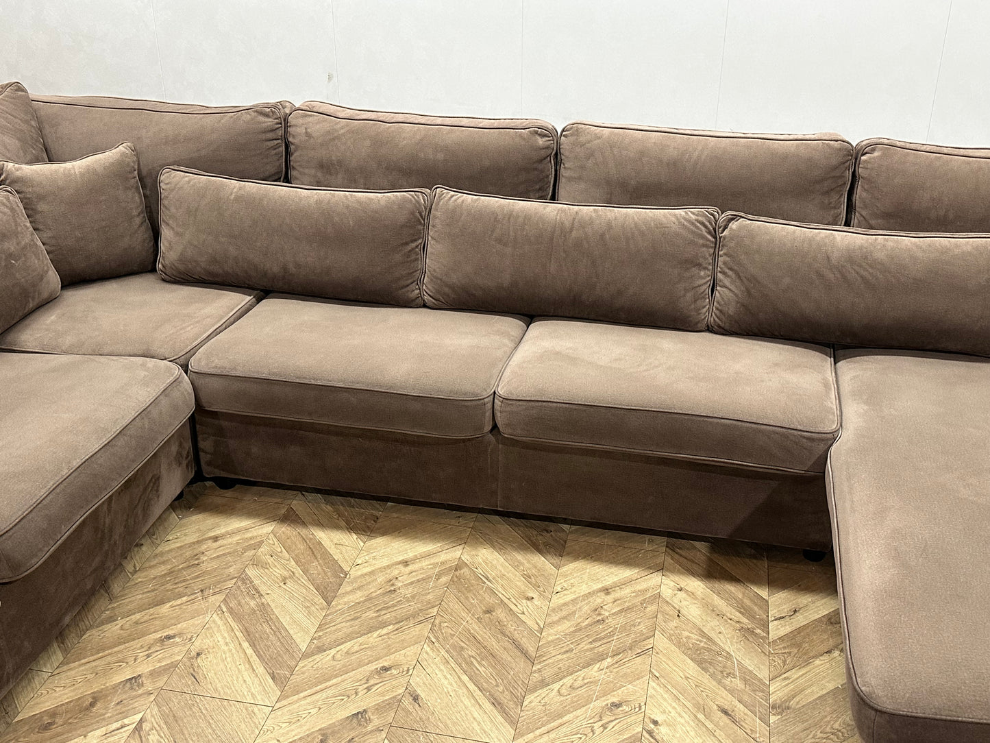 Bruine Velvet U Bank ~ Losse Kussens Met Afneembare Hoezen