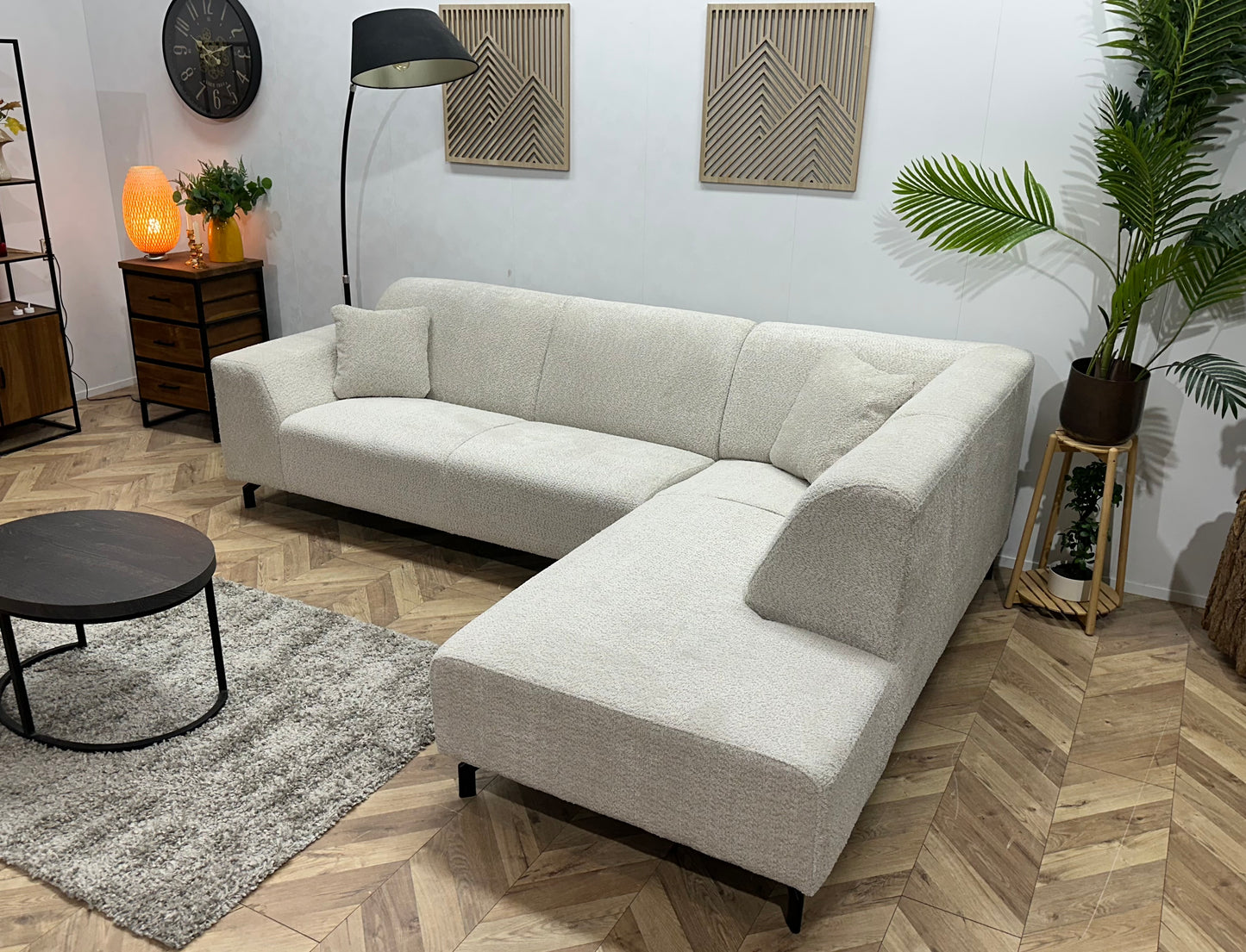 !Showroommodel! Crème Boucle Hoekbank