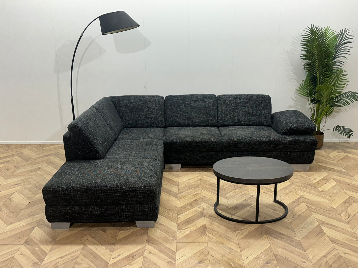 Antraciet Hoekbank ~ Verstelbare Armsteun