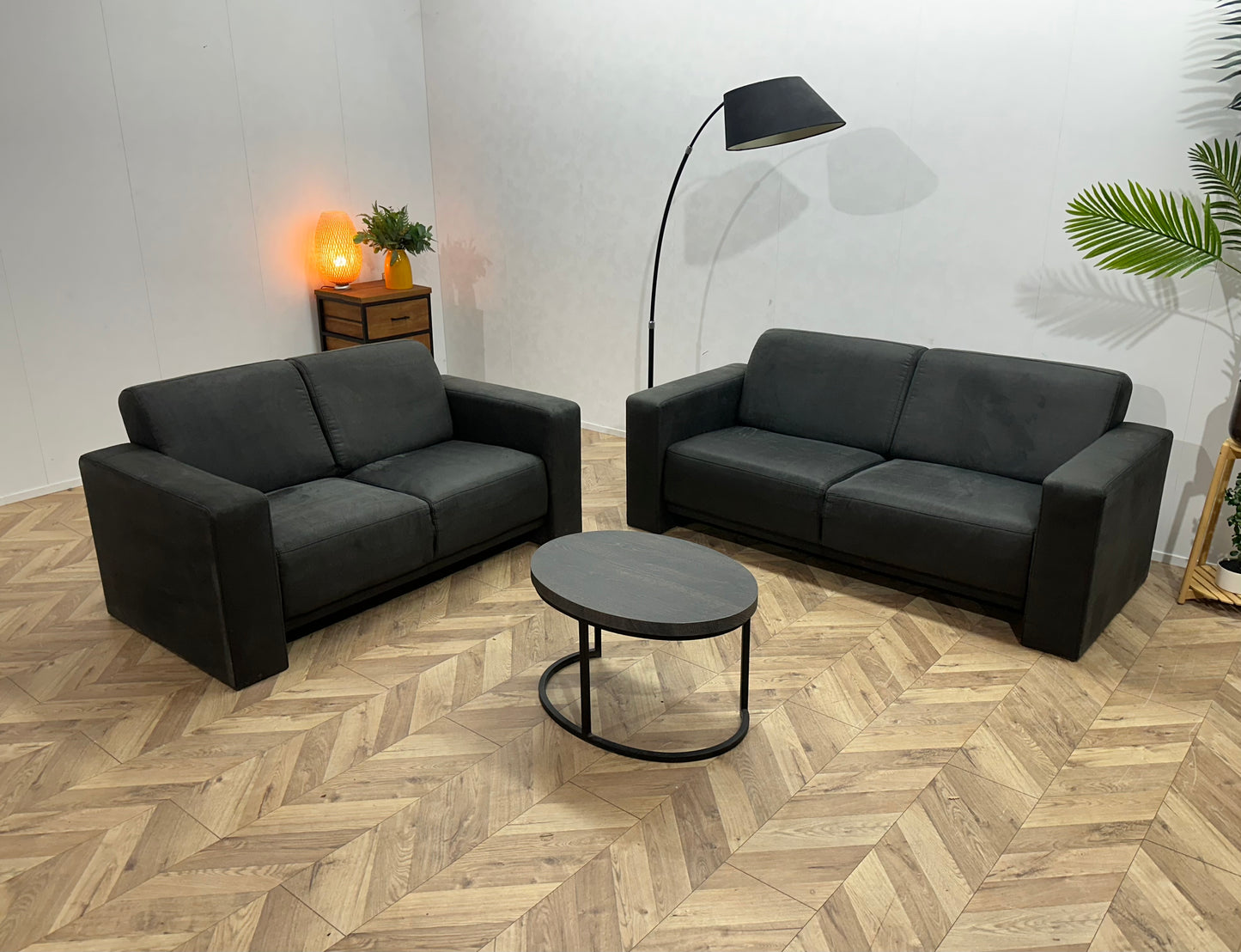 Antraciet Suède Stoffen Banken Set ~ Inruilvoordeel