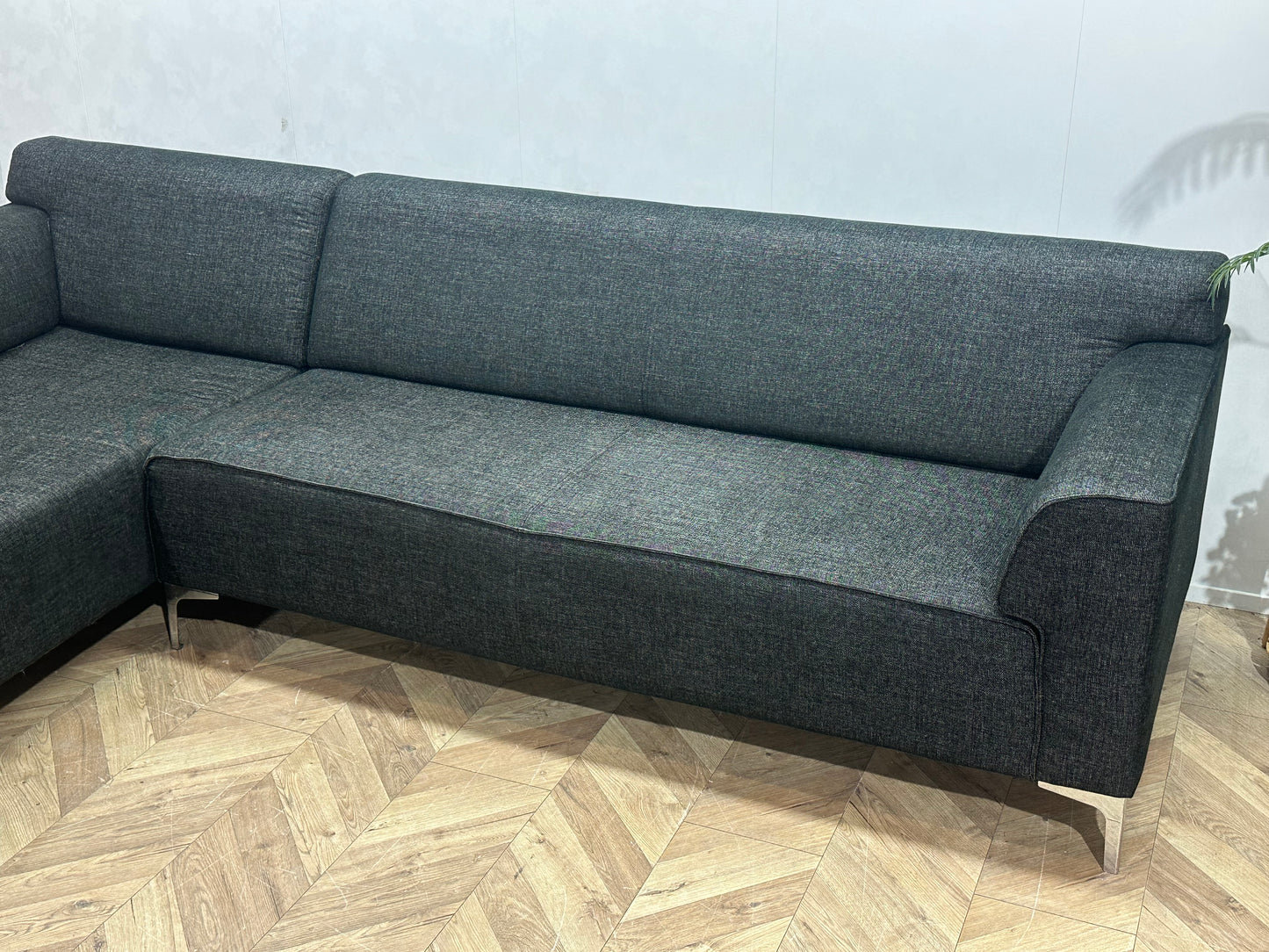 Montèl Antraciet Design Hoekbank ~ Vaste Kussens