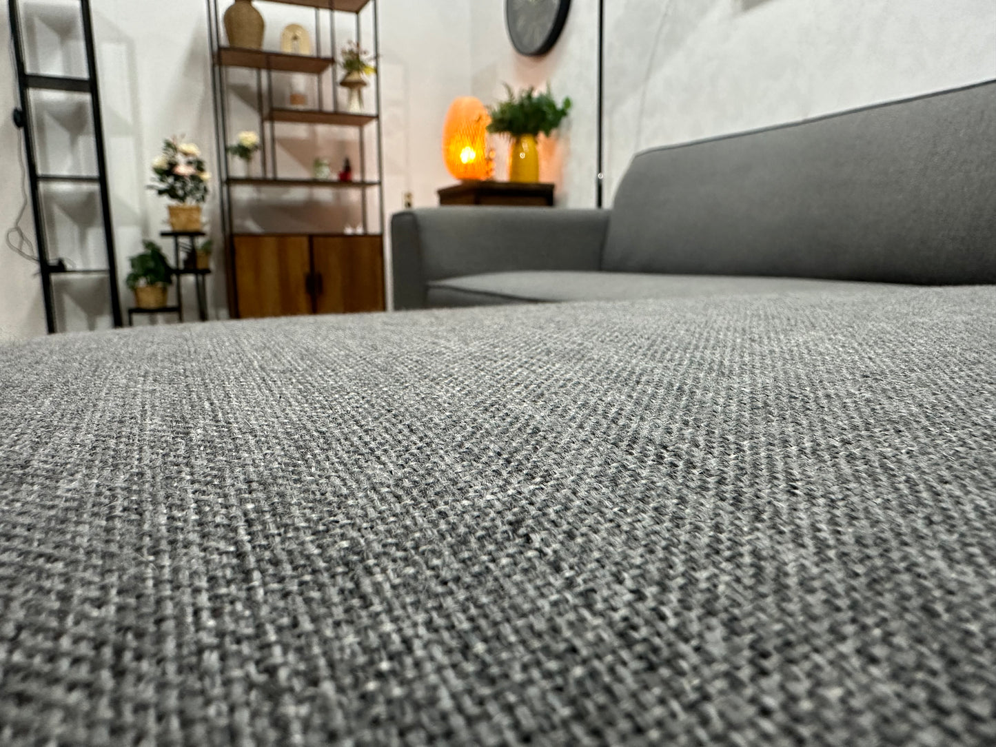 Grijze Hoekbank ~ Vaste Kussens