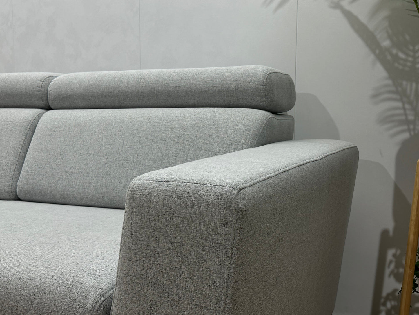 Licht Grijze Hoekbank ~ Verstelbare Hoofdsteunen