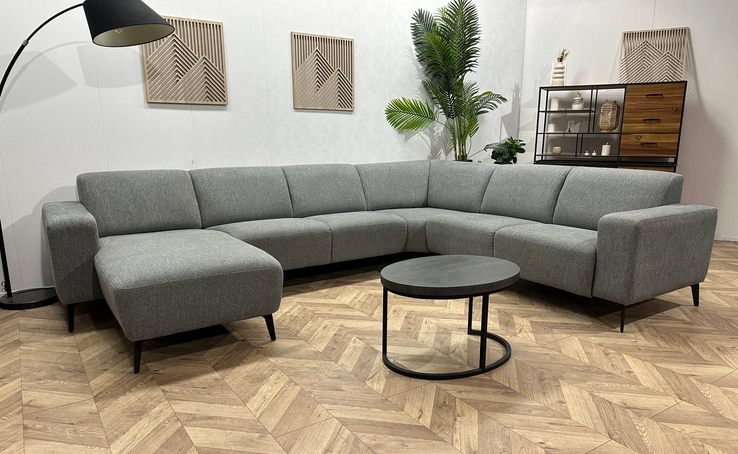 Licht Grijze U Bank ~ Vaste Kussens