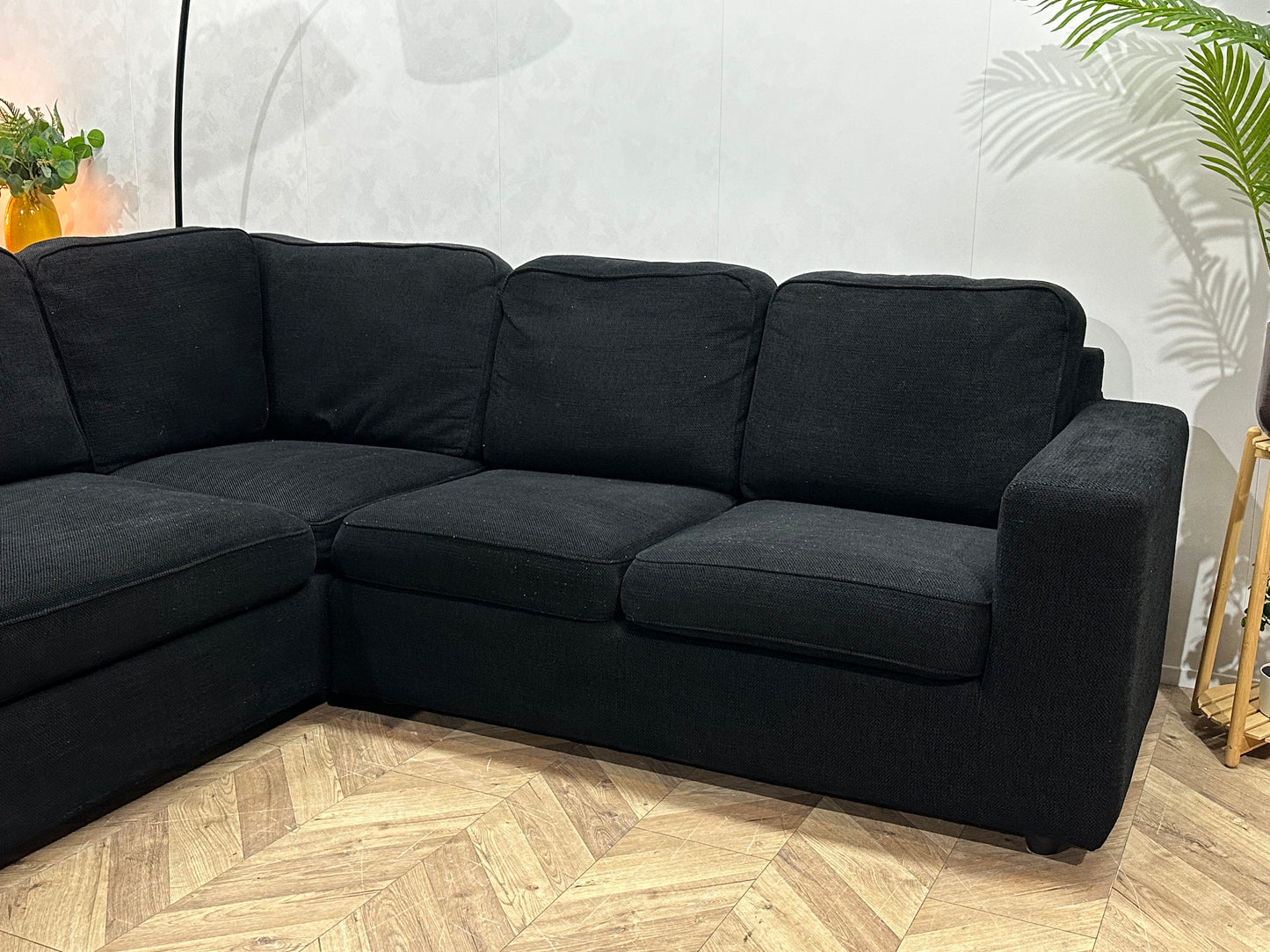 Zwart Hoekbank ~ Losse Kussens Met Afneembare Hoezen