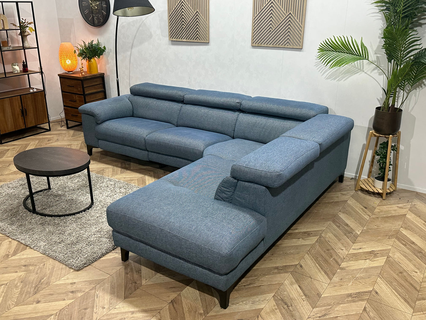 Licht Blauwe Hoekbank ~ Elektrisch Verstelbaar