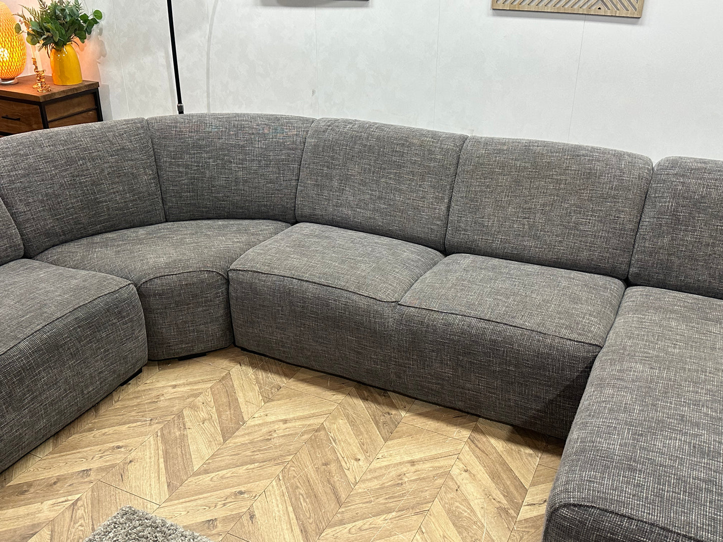 Grijze U Bank ~ Vaste Kussens