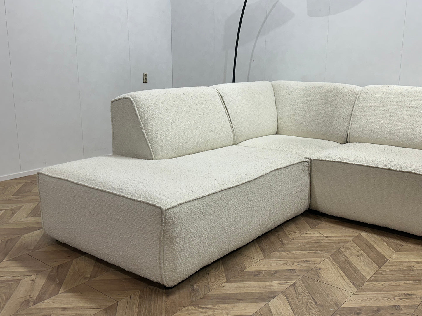 Witte Bouclé Stoffen U Bank ~ Vaste Kussens