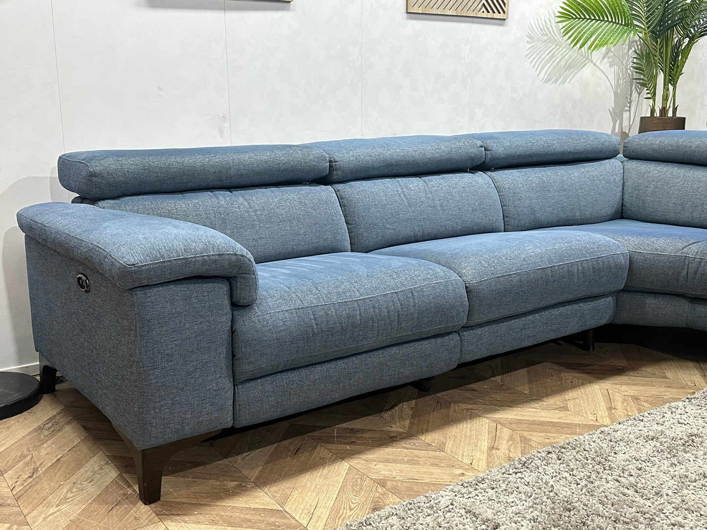 Licht Blauwe Hoekbank ~ Elektrisch Verstelbaar