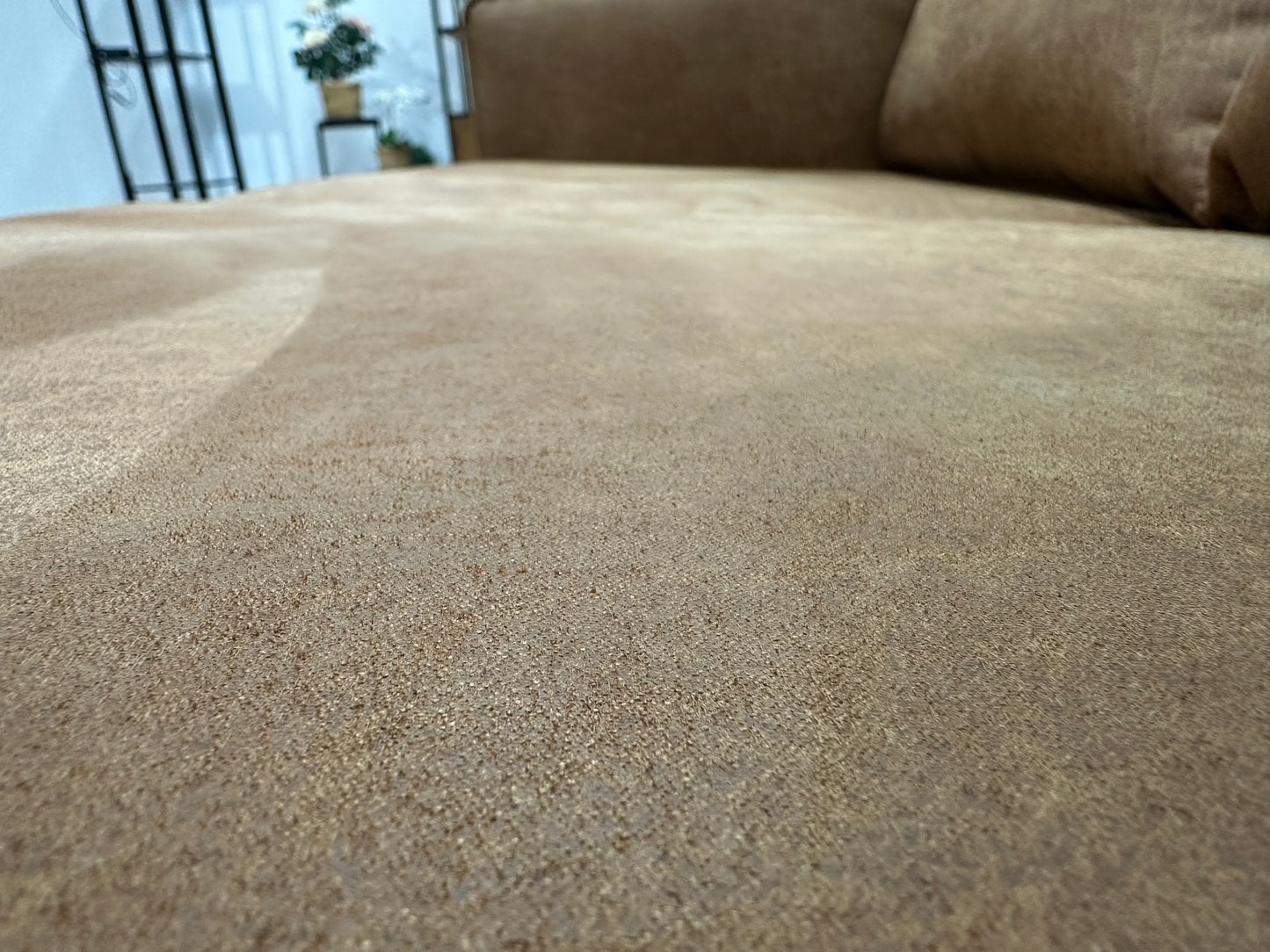 Woood Cognac Bruine Suède Lederen 2.5-Zits Bank ~ Losse Kussens Met Afneembare Hoezen