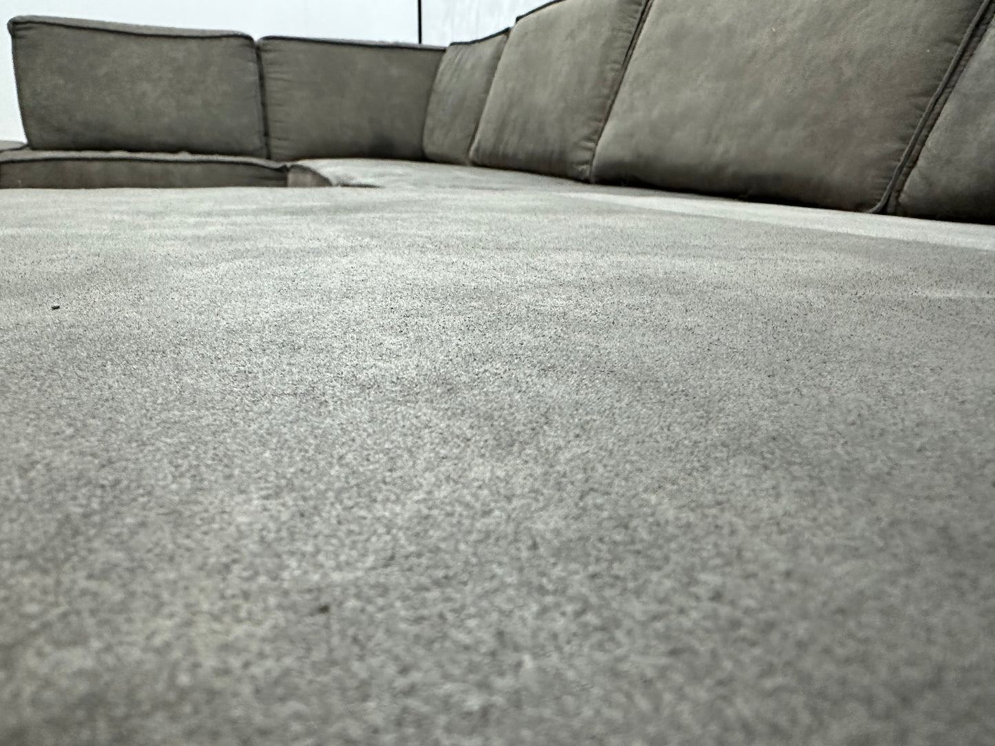 Antraciet Suède Stoffen U Bank ~ Losse Rugkussens Met Afneembare Hoezen